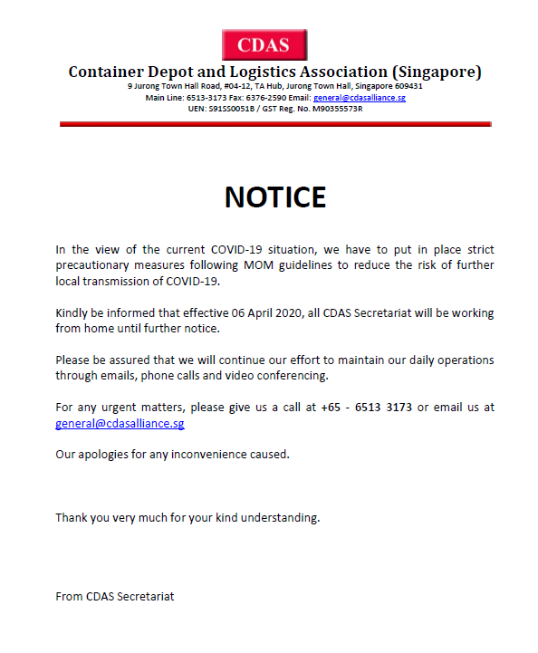 Notice of Office Closure in View of Current COVID-19 Situation ...